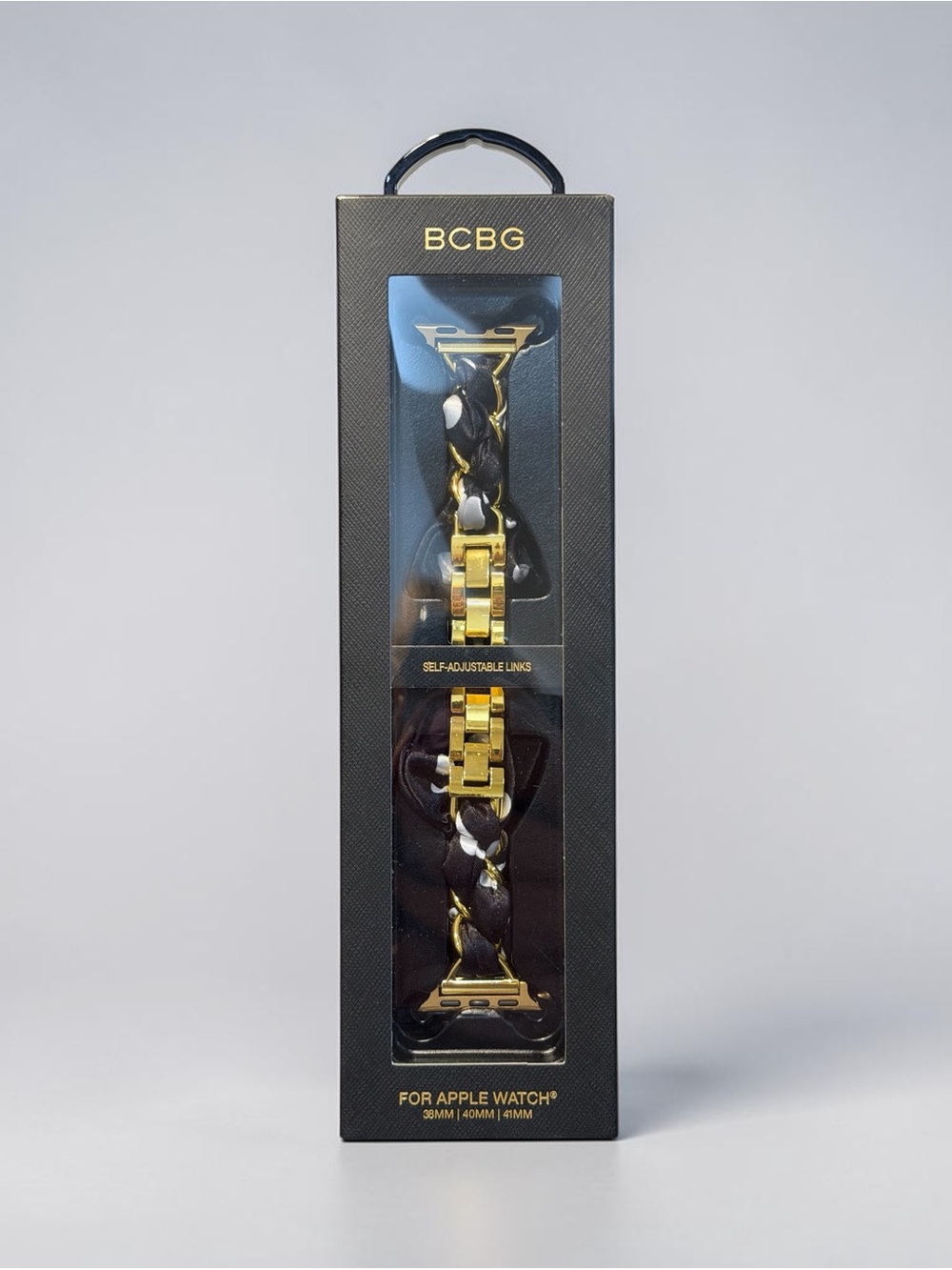 BCBG Gold and Black Chain-Link Apple Watch Strap